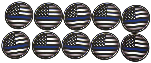 Novel Merk Blue Line Vinyl Sticker Decals – 2 Inch Round Individual Cut - Waterproof (10 Pack)