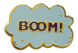 Novel Merk BOOM POW Lapel Pin, Hat Pin & Tie Tack with Clutch Back (Single Pack)