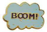 Novel Merk BOOM POW Lapel Pin, Hat Pin & Tie Tack with Clutch Back (Single Pack)