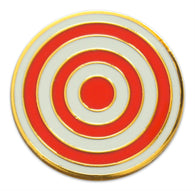 Novel Merk Bullseye Lapel Pin, Hat Pin & Tie Tack with Clutch Back (Single Pack)