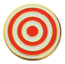Novel Merk Bullseye Lapel Pin, Hat Pin & Tie Tack with Clutch Back (Single Pack)