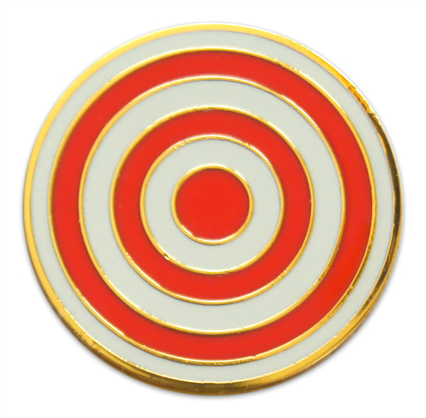 Novel Merk Bullseye Lapel Pin, Hat Pin & Tie Tack with Clutch Back (Single Pack)