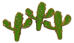 Novel Merk Cactus Plant Lapel Pin, Hat Pin & Tie Tack Set with Clutch Back (3-Cactus)