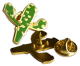 Novel Merk Cactus Lapel Pin, Hat Pin & Tie Tack with Clutch Back (Single Pack)