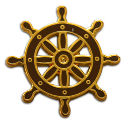 Novel Merk Captain’s Wheel Lapel Pin, Hat Pin & Tie Tack with Clutch Back (Single Pack)