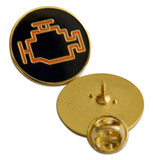 Novel Merk Check Engine Lapel Pin, Hat Pin & Tie Tack with Clutch Back (Single Pack)
