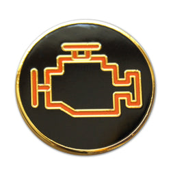 Novel Merk Check Engine Lapel Pin, Hat Pin & Tie Tack with Clutch Back (Single Pack)
