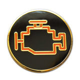 Novel Merk Check Engine Lapel Pin, Hat Pin & Tie Tack with Clutch Back (Single Pack)