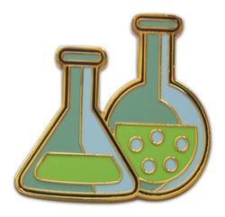 Novel Merk Chemistry Flasks Lapel Pin, Hat Pin & Tie Tack with Clutch Back (Single Pack)