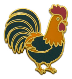 Novel Merk Rooster Lapel Pin, Hat Pin & Tie Tack with Clutch Back (Single Pack)