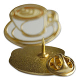 Novel Merk Coffee Cup Lapel Pin, Hat Pin & Tie Tack with Clutch Back (Single Pack)
