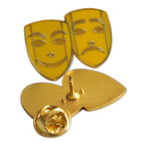 Novel Merk Drama Masks Lapel Pin, Hat Pin & Tie Tack with Clutch Back (Single Pack)
