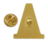 Novel Merk Traffic Cone Lapel Pin, Hat Pin & Tie Tack with Clutch Back (Single Pack)