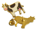 Novel Merk Cow Lapel Pin, Hat Pin & Tie Tack with Clutch Back (Single Pack)