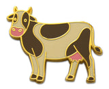 Novel Merk Cow Lapel Pin, Hat Pin & Tie Tack with Clutch Back (Single Pack)