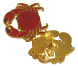 Novel Merk Crabs Lapel Pin, Hat Pin & Tie Tack with Clutch Back (Single Pack)