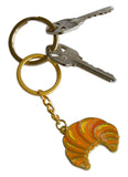 Novel Merk Croissant Enamel Keychain (Single Pack)