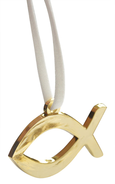 Novel Merk Fish Ichthys Enamel Ornament (Single Pack)