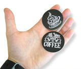 Novel Merk But First Coffee Vinyl Sticker Decals – 2 Inch Round Individual Cut - Waterproof (10 Pack)