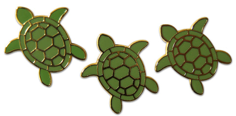 Novel Merk Green Turtle Pins Small Tortoise Pride Lapel, Hat & Tie Tack Set with Clutch Back (3 Pieces)