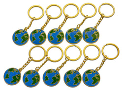 Novel Merk Earth Day World Enamel Keychain with Key Ring (10)