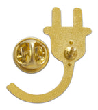 Novel Merk Electric Plug Lapel Pin, Hat Pin & Tie Tack Set with Clutch Back (Single Pack)
