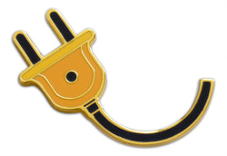 Novel Merk Electric Plug Lapel Pin, Hat Pin & Tie Tack Set with Clutch Back (Single Pack)