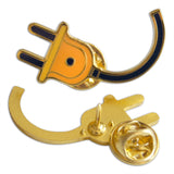 Novel Merk Electric Plug Lapel Pin, Hat Pin & Tie Tack Set with Clutch Back (Single Pack)