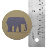 Novel Merk Elephant Vinyl Sticker Decals – 2 Inch Round Individual Cut - Waterproof (10 Pack)