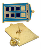 Novel Merk Blue Police Box Lapel Pin, Hat Pin & Tie Tack with Clutch Back (Single Pack)