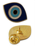 Novel Merk Evil Eye Lapel Pin, Hat Pin & Tie Tack with Clutch Back (Single Pack)
