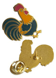 Novel Merk Rooster Lapel Pin, Hat Pin & Tie Tack with Clutch Back (Single Pack)
