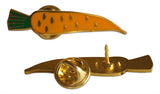 Novel Merk Carrots Lapel Pin, Hat Pin & Tie Tack with Clutch Back (Single Pack)