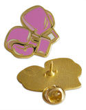 Novel Merk Fighting – Boxing Lapel Pin, Hat Pin & Tie Tack Set - with Clutch Back (3- Pink Gloves)