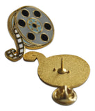 Novel Merk Film Reel Lapel Pin, Hat Pin & Tie Tack with Clutch Back (Single Pack)