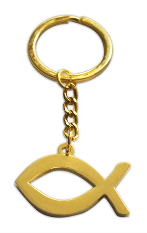 Novel Merk Fish Ichthys Enamel Keychain (Single Pack)