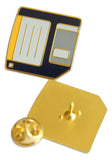 Novel Merk Floppy Disc Lapel Pin, Hat Pin & Tie Tack with Clutch Back (Single Pack)