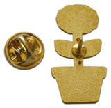 Novel Merk Potted Flower Lapel Pin, Hat Pin & Tie Tack with Clutch Back (Single Pack)