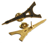 Novel Merk Eiffel Tower Lapel Pin, Hat Pin & Tie Tack with Clutch Back (Single Pack)