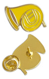 Novel Merk French Horn Lapel Pin, Hat Pin & Tie Tack with Clutch Back (Single Pack)