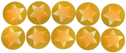 Novel Merk Gold Star Vinyl Sticker Decals – 2 Inch Round Individual Cut - Waterproof (10 Pack)