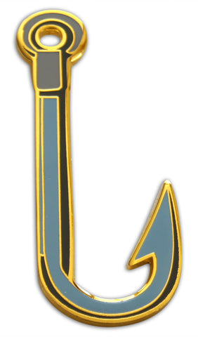 Novel Merk Fishing Hook Lapel Pin, Hat Pin & Tie Tack with Clutch Back (Single Pack)