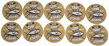 Novel Merk Gone Fishing Vinyl Sticker Decals – 2 Inch Round Individual Cut - Waterproof (10 Pack)