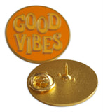 Novel Merk Good Vibes Lapel Pin, Hat Pin & Tie Tack with Clutch Back (Single Pack)