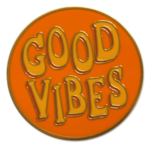 Novel Merk Good Vibes Lapel Pin, Hat Pin & Tie Tack with Clutch Back (Single Pack)