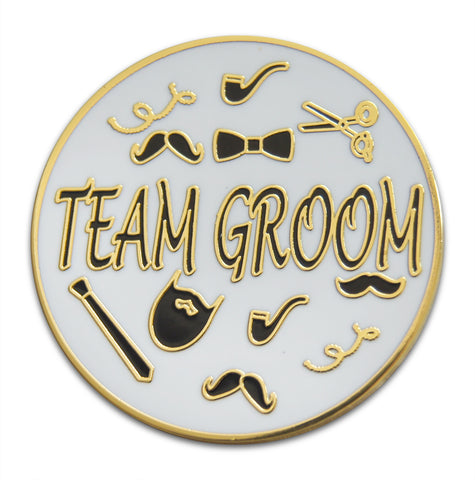 Novel Merk Team Groom Lapel Pin, Hat Pin & Tie Tack with Clutch Back (Single Pack)