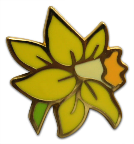 Novel Merk Daffodil Lapel Pin, Hat Pin & Tie Tack with Clutch Back (Single Pack)