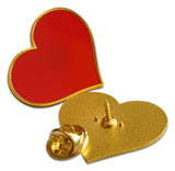 Novel Merk Heart Lapel Pin, Hat Pin & Tie Tack with Clutch Back (Single Pack)