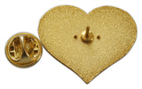 Novel Merk Heart Lapel Pin, Hat Pin & Tie Tack with Clutch Back (Single Pack)