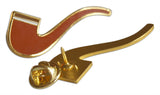 Novel Merk Old Pipe Lapel Pin, Hat Pin & Tie Tack with Clutch Back (Single Pack)